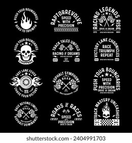 Motorcycle racing badges club emblems tshirt design Retro Racing Typography Graphics