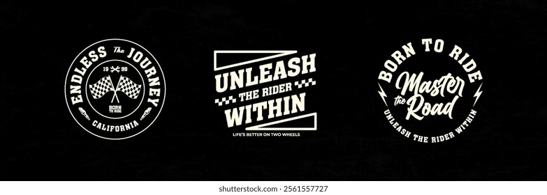 Motorcycle racing badges club emblems tshirt design Retro Racing Typography Graphics