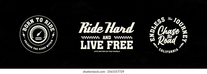 Motorcycle racing badges club emblems tshirt design Retro Racing Typography Graphics
