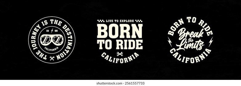 Motorcycle racing badges club emblems tshirt design Retro Racing Typography Graphics