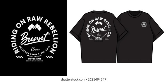 Motocicleta emblemas clube de corrida emblemas design de camisa Retro Racing Tipografia Gráficos	