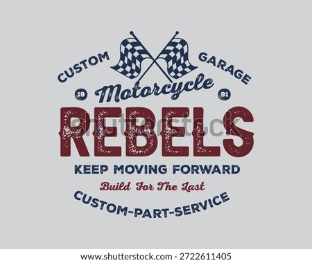 Motorcycle racing badges club emblems tshirt design Retro Racing Typography Graphics