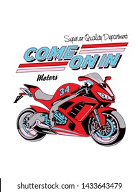 motorcycle  racing design print vector