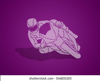 Motorcycle racing designed using geometric pattern graphic vector.