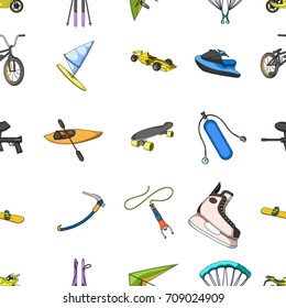 Motorcycle racing, downhill skiing, jumping, parachuting and other sports. Extreme sports set collection icons in cartoon style vector symbol stock illustration web.