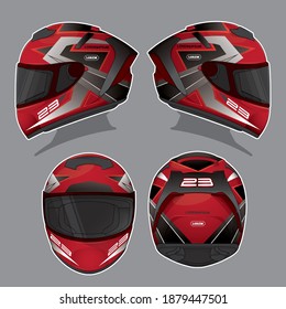 Motorcycle racing helmet template vector design