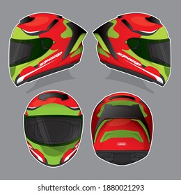 Motorcycle racing helmet template vector design