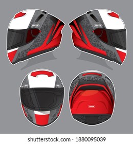 Motorcycle racing helmet template vector design