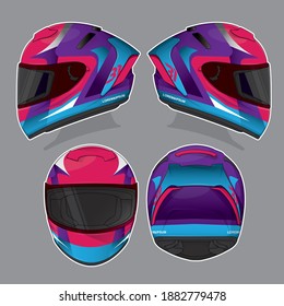 Motorcycle racing helmet template vector design