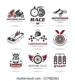 Motorcycle Racing Icon Set - 2