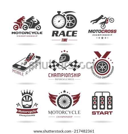 Motorcycle racing icon set - 2