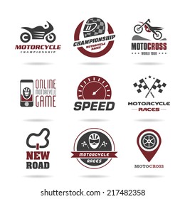 Motorcycle racing icon set - 3