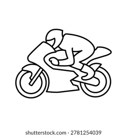 Motorcycle racing line icon vector illustration design. Editable stroke.
