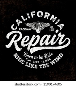 Motorcycle racing plug typography, t-shirt graphics, vectors