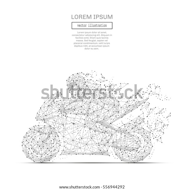 Motorcycle Racing Polygon Line On Abstract Stock Vector (Royalty Free ...
