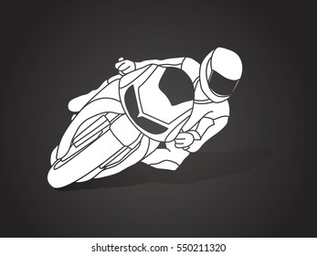 Motorcycle racing shadow graphic vector