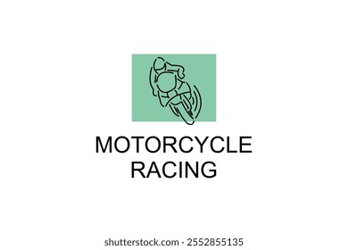 motociclistas corrida esporte vetor linha ícone. motociclistas que correm em torno do circuito. esporte pictograma ilustração.