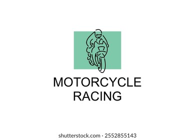 motorcycle racing sport vector line icon. motorcyclists speeding around the circuit. sport pictogram illustration.