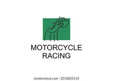 motorcycle racing sport vector line icon. motorcyclists speeding around the circuit. sport pictogram illustration.