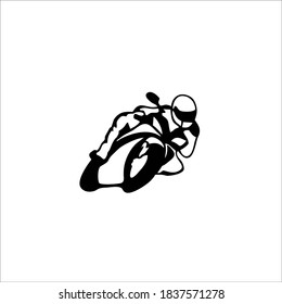 Motorcycle Racing Symbol Logo. Vector Illustration.