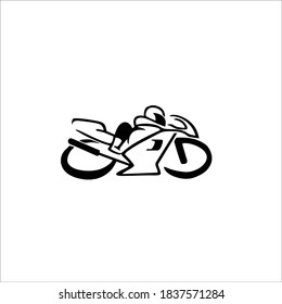 Symbol-Logo für Motorradfahren. Vektorgrafik.