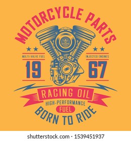 Motorcycle racing typography, tee shirt graphics, vectors