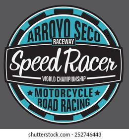 Motorcycle racing typography, t-shirt graphics, vectors