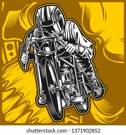 motorcycle racing vector hand drawing