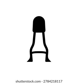 Motorcycle Rear Passenger Backrest Sissy Bar Icon. Black filled icon of a cruiser motorcycle rear passenger backrest sissy bar extension