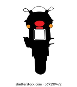 Motorcycle rear view vector silhouette