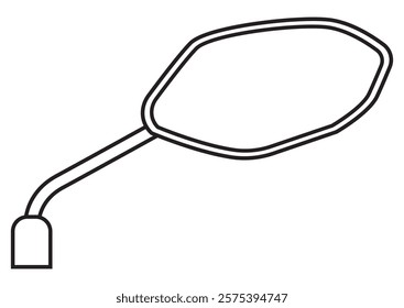 A motorcycle rearview mirror. Illustration in outline and vector format.