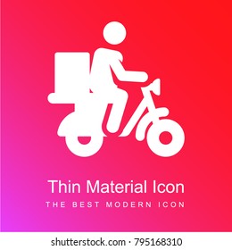 Motorcycle red and pink gradient material white icon minimal design