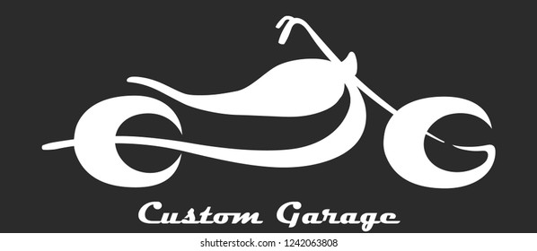 Motorcycle Repair or modification garage logo design including letters "C" for custom and "G" for garage EPS 10 Vector