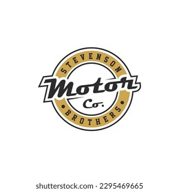 motorcycle repair shop vector logo design