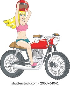 motorcycle retro classic caferacer vector illustration drawing