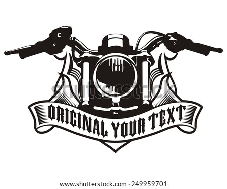 motorcycle ribbon emblem