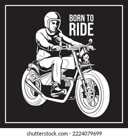 motorcycle rider, cool helmet, poster design