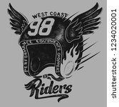 Motorcycle rider helmet, t shirt print design