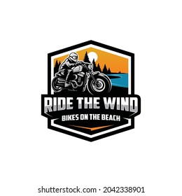 motorcycle rider isolated logo vector