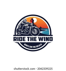 motorcycle rider isolated logo vector