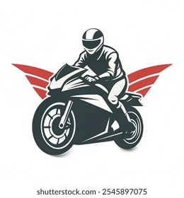 motociclista isolado logotipo vetor vetor isolado isolado no fundo branco. 