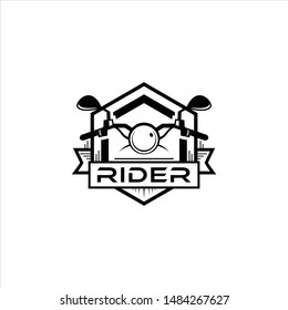 motorcycle rider logo vintage emblem club vector graphic design template idea sport label illustration idea 