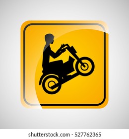 motorcycle rider sign sport extreme design vector illustration eps 10