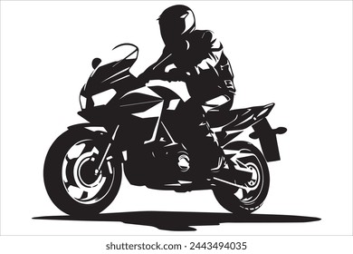 motorcycle rider silhouette design vector