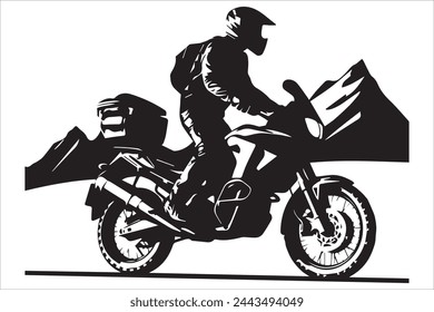 motorcycle rider silhouette design vector