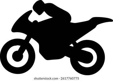  Motorcycle Rider Silhouette: Dynamic Biker on a Motorbike.