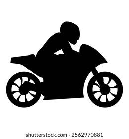 Motorcycle Rider Silhouette on Open Road Adventure