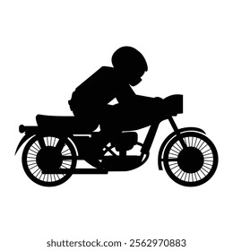 Motorcycle Rider Silhouette on Open Road Adventure