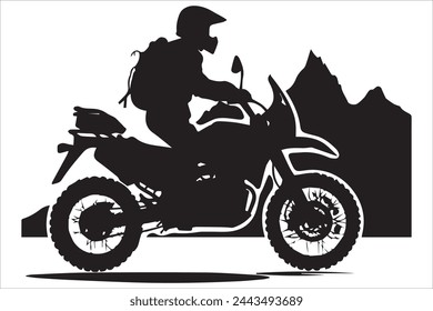 motorcycle rider silhouette vector design