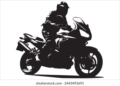 motorcycle rider silhouette vector design